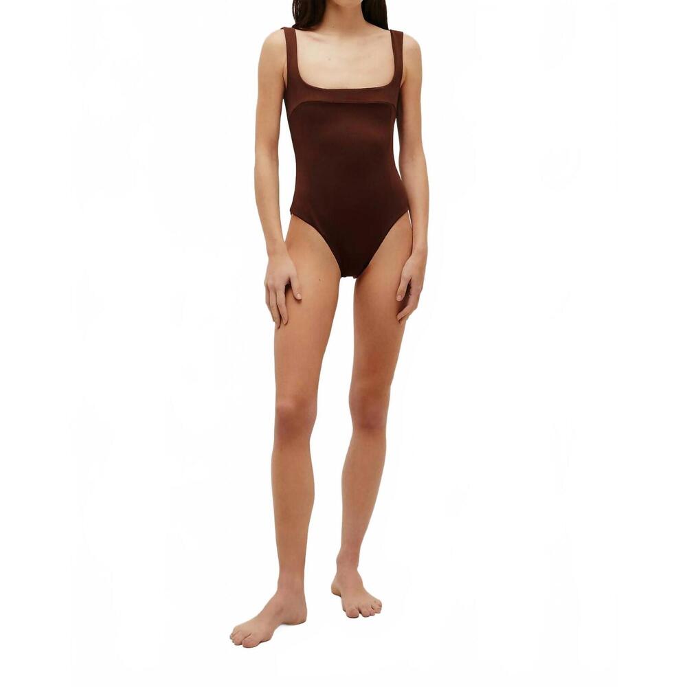NEW HAIGHT crepe gabi swimsuit in brown